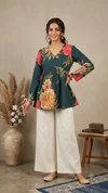 K 1249 By Naisha Cotton Printed Fancy Peplum Ladies Tops 